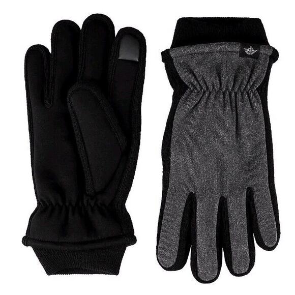 DOCKERS Stretch Palm Touch Screen Gloves Men's Size XLarge XL Black Gray - Picture 1 of 5